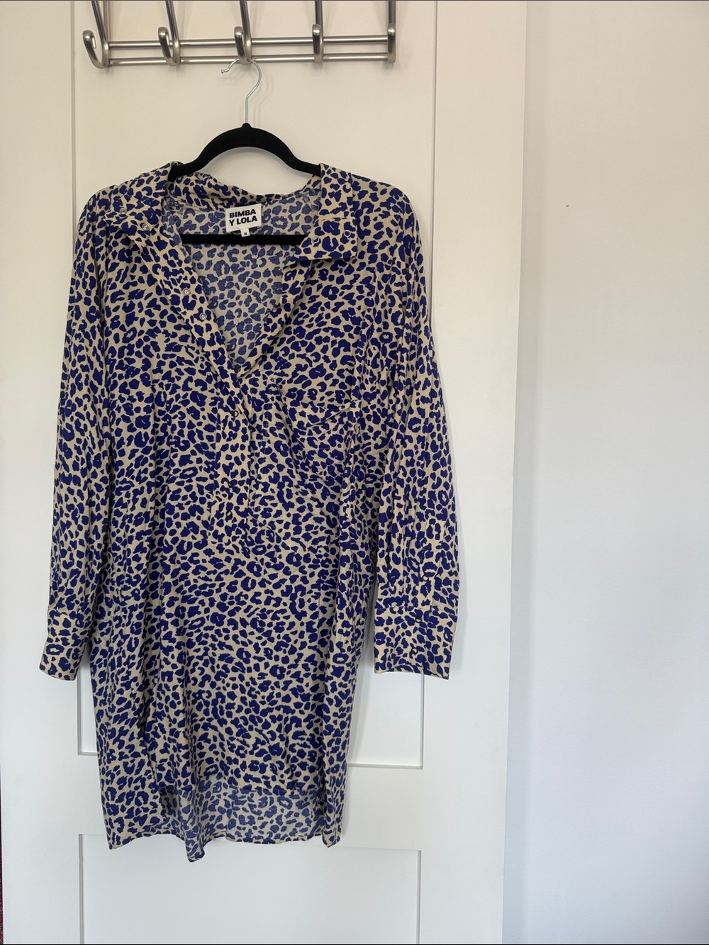 Bimba y Lola Blue Leopard-Print Mini Dress